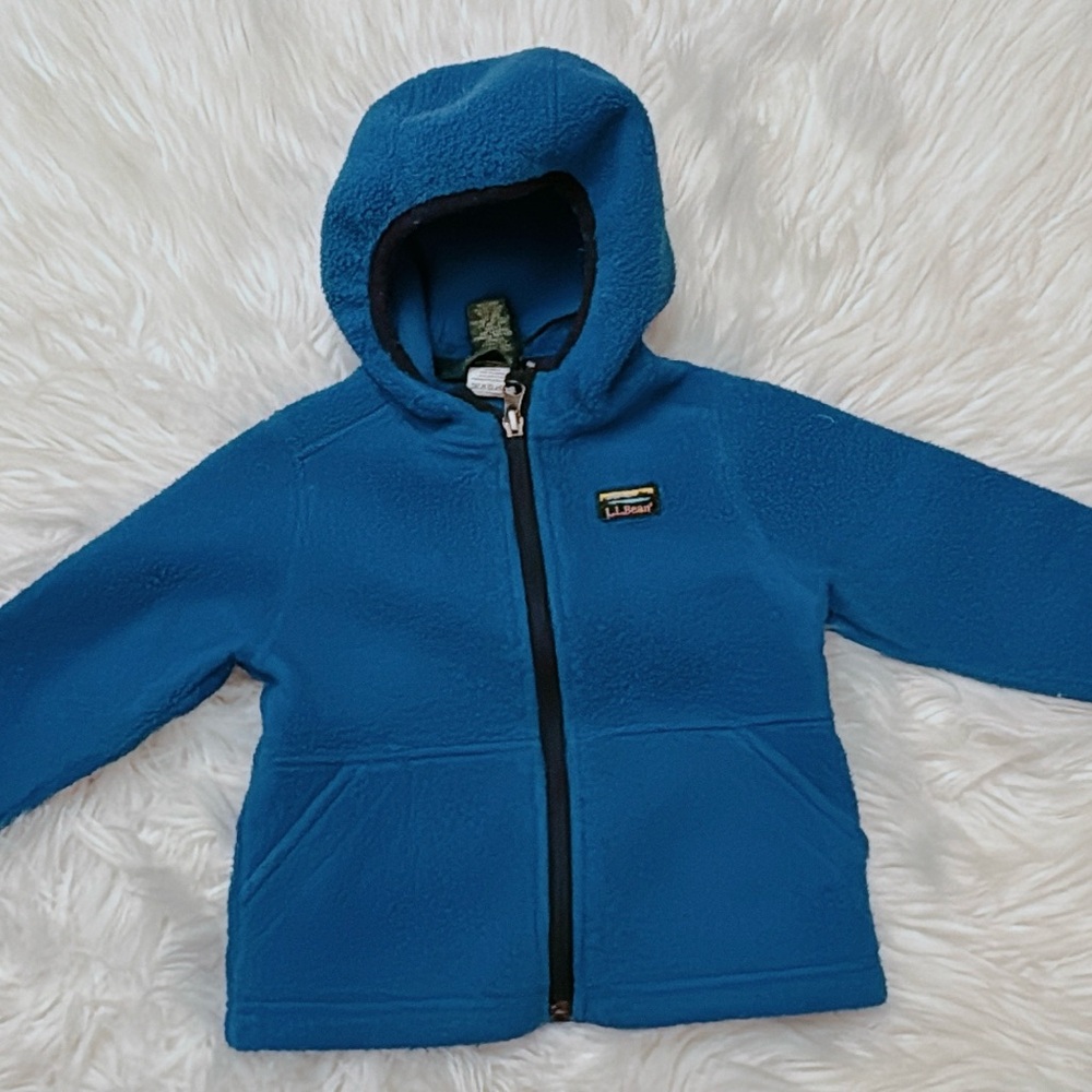 LL Bean Kids Hooded Fleece Jacket Blue 2T | Toddler Zip-Up